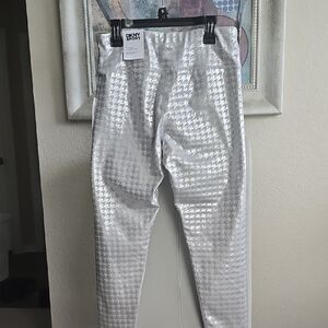 DKNY Kids Metallic Silver Leggings